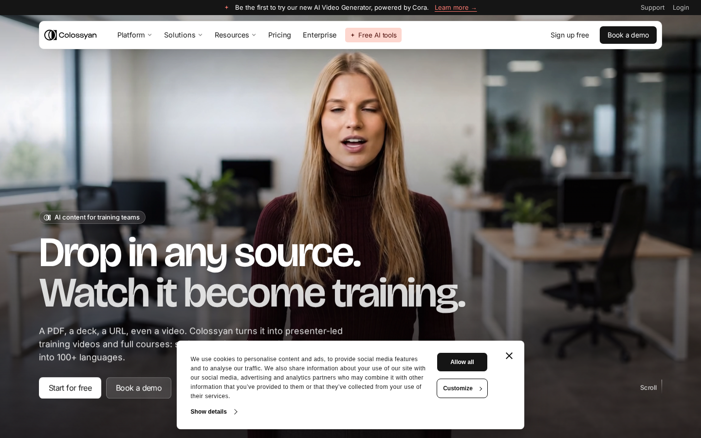 Colossyan homepage