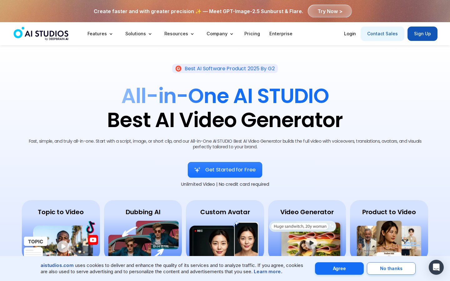 DeepBrain AI homepage
