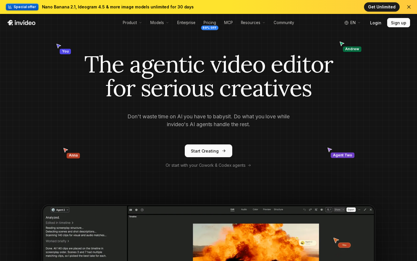 InVideo homepage